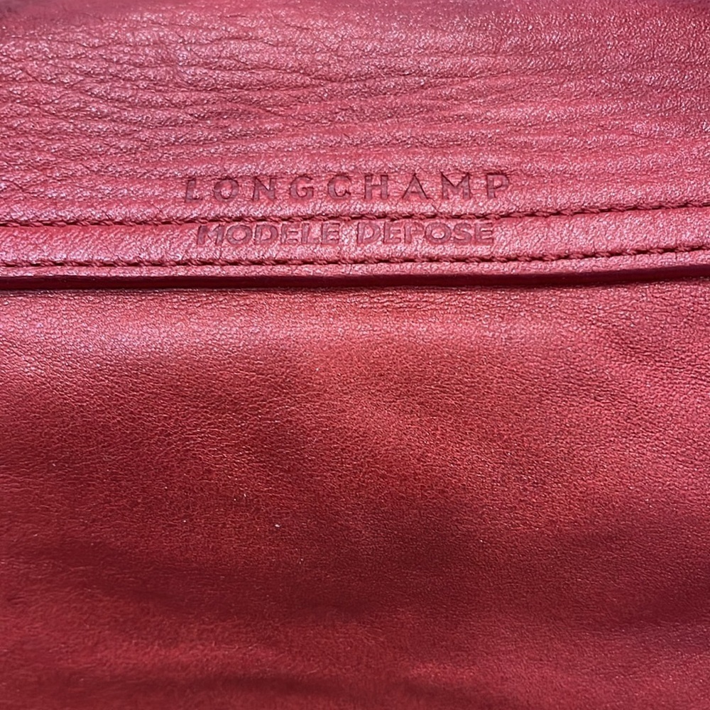 Longchamp Burgundy Leather Top-Handle Shoulder Bag - Picture 6 of 10